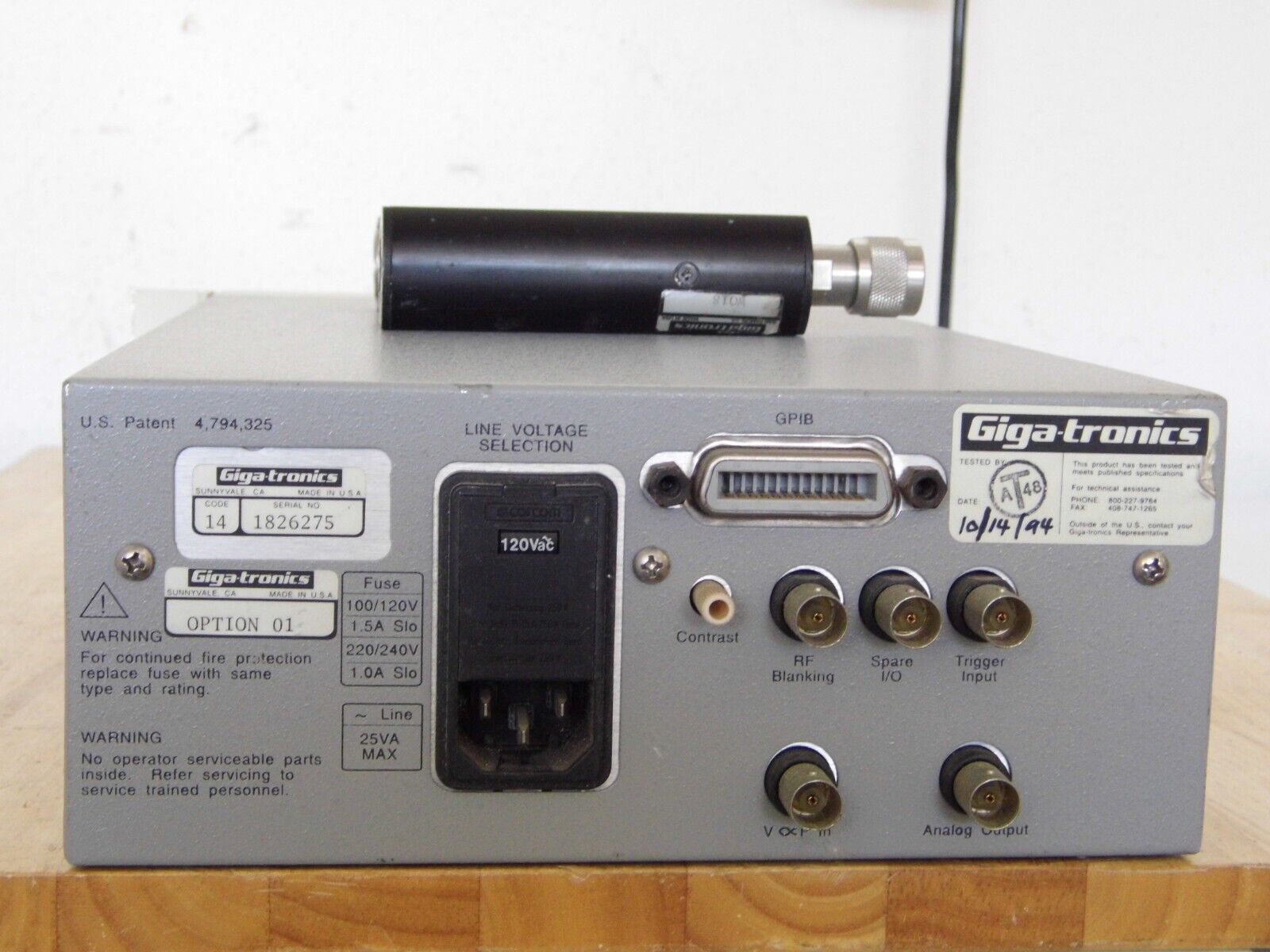 GIGATRONICS UNIVERSAL POWER METER MODEL 8542 w/ Power Sensors 80303A & 80601A GIGATRONICS UNIVERSAL POWER METER MODEL 8542 w/ Power Sensors 80303A & 80601A